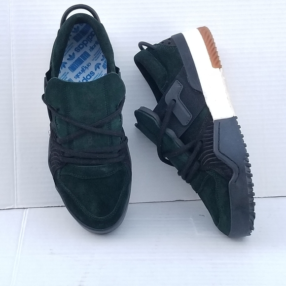 ADIDAS x ALEXANER WANG AW Bball GREEN NIGHT  Lo Sneakers 2017 - Picture 3 of 16